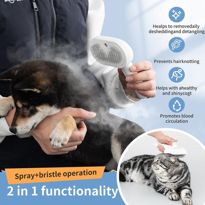 Upgraded Pet Spray Grooming Comb