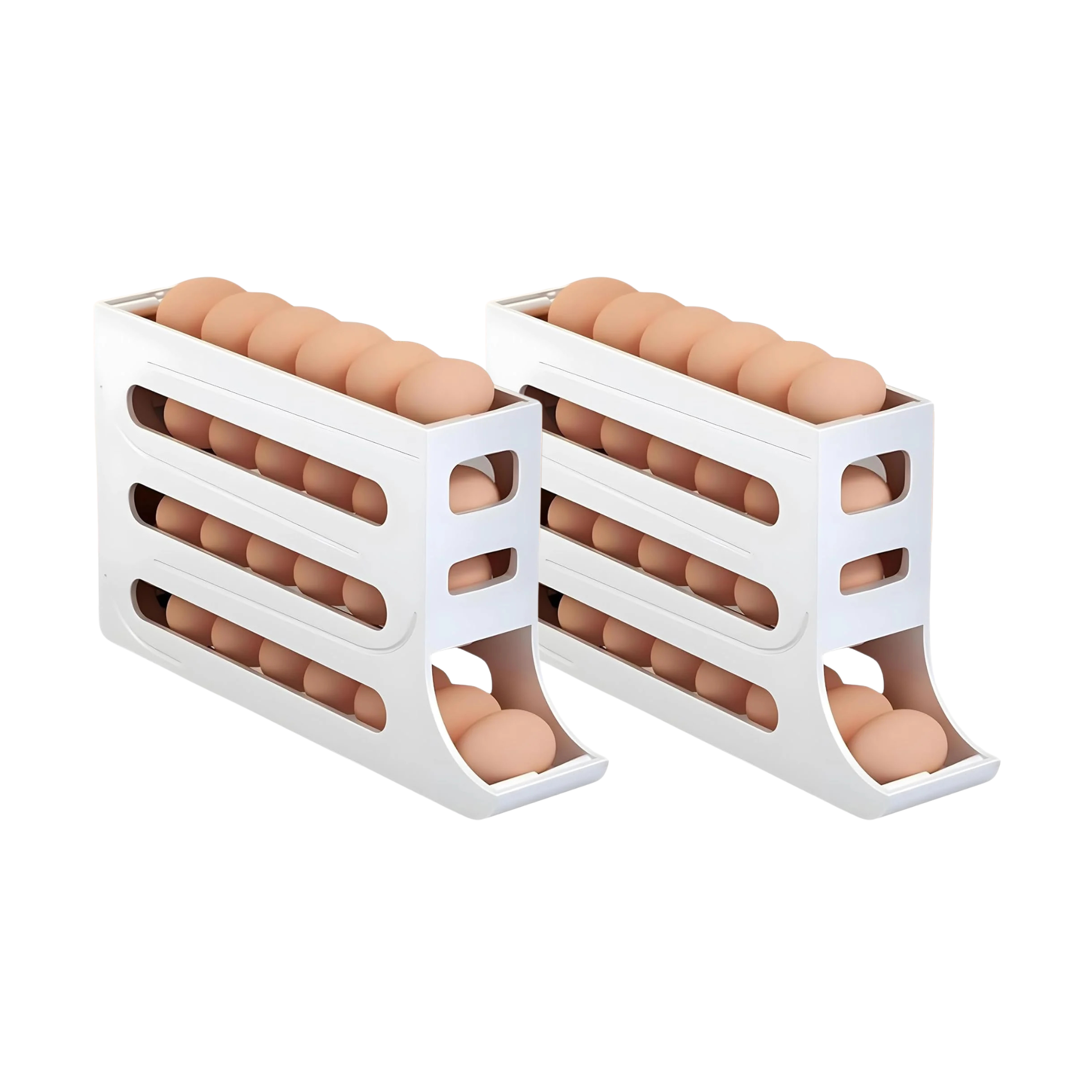 30 Egg Holder - 4 Tier Automatic Rolling Egg Holder Dispenser