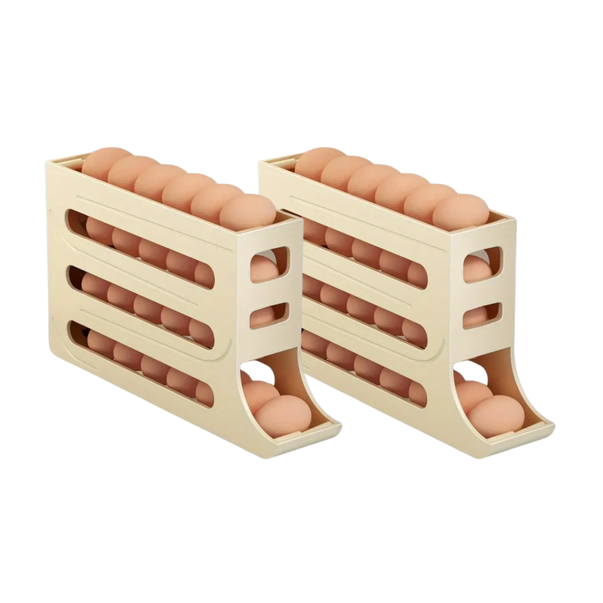 30 Egg Holder - 4 Tier Automatic Rolling Egg Holder Dispenser