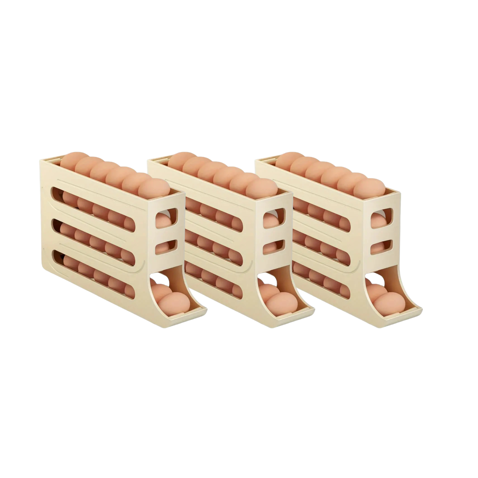 30 Egg Holder - 4 Tier Automatic Rolling Egg Holder Dispenser