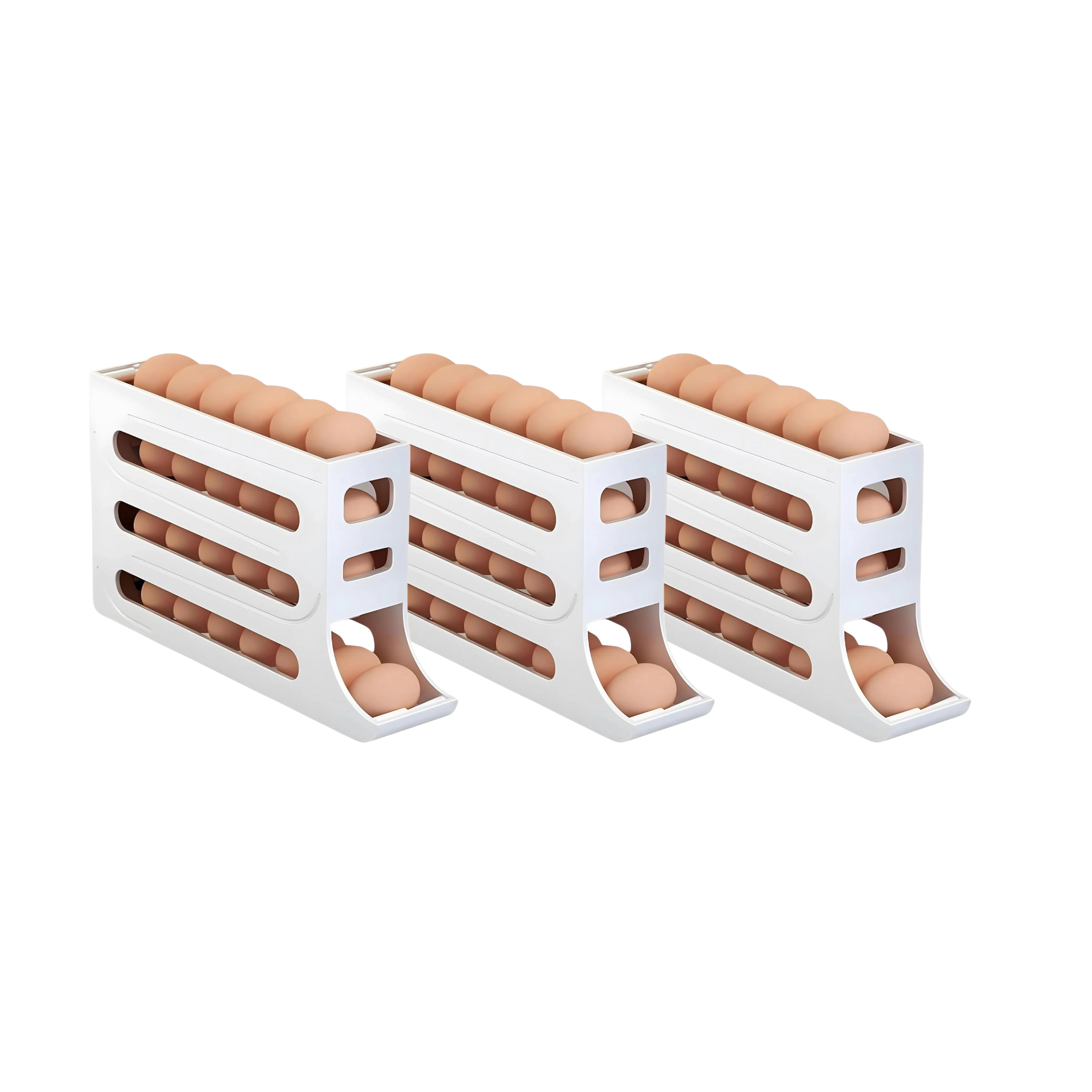 30 Egg Holder - 4 Tier Automatic Rolling Egg Holder Dispenser