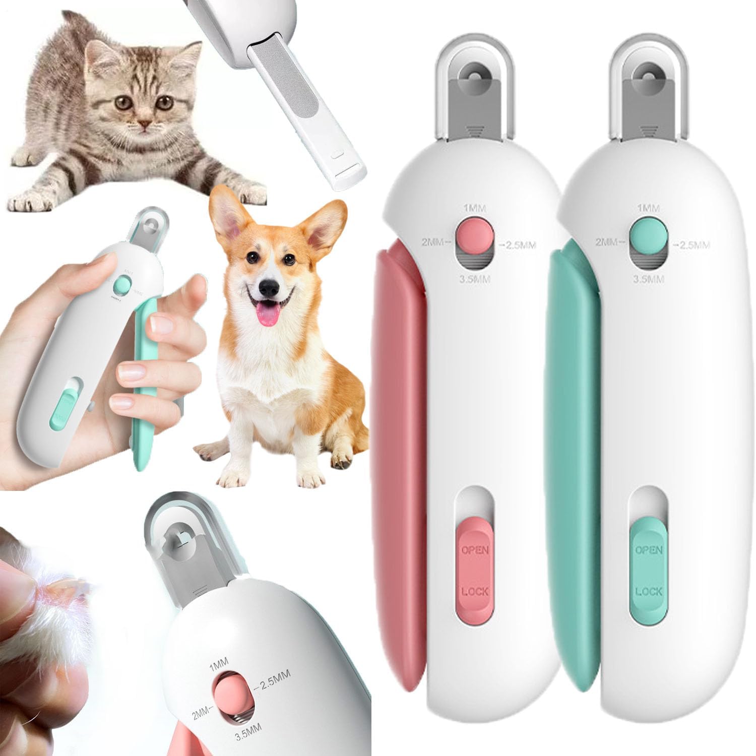 Adjustable Hole Cat Nail Clipper