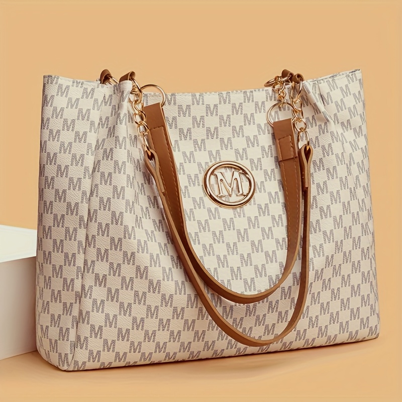 womens pu vintage m printed character   hardware accessories large capacity spring and summer travel vacation zipper switch shoulder bag crossbody bag handbag tote bag   in